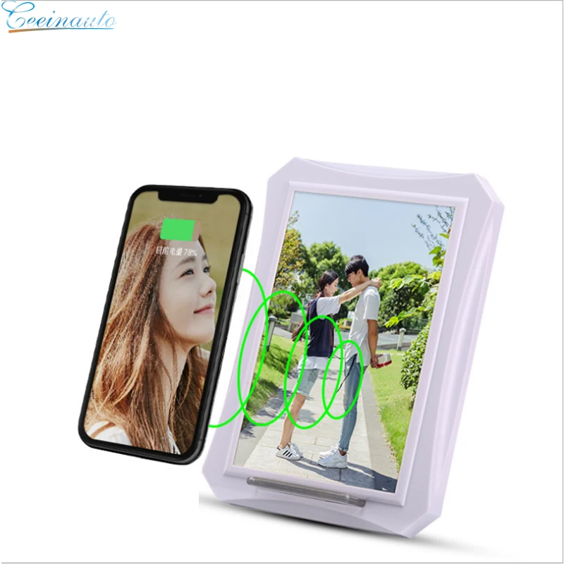 Fantasy photo frame double coils portable charger wireless mobile phone charger