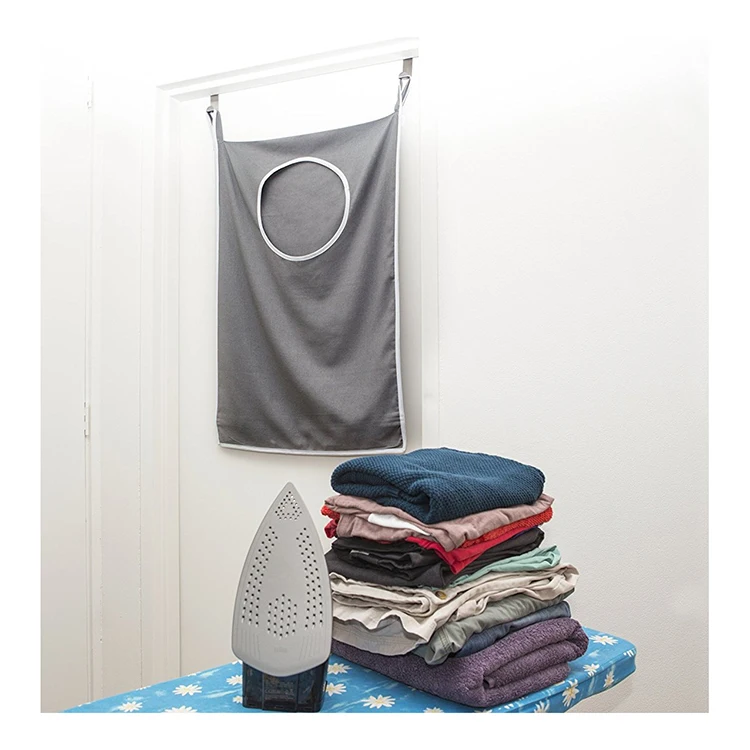 

Cotton Door-Hanging Laundry Hamper laundry bag, Gray
