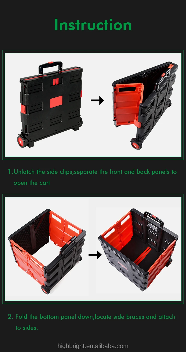 Foldable Boot Shopping Cart /trolley/ Crate Shopping Trolley On Wheels (35kg Capacity) Buy