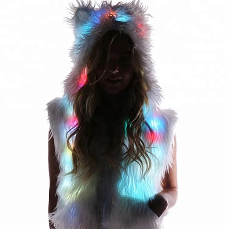 

Christmas Halloween cosplay costume clothes Colour lights coats, White(with color led lights)