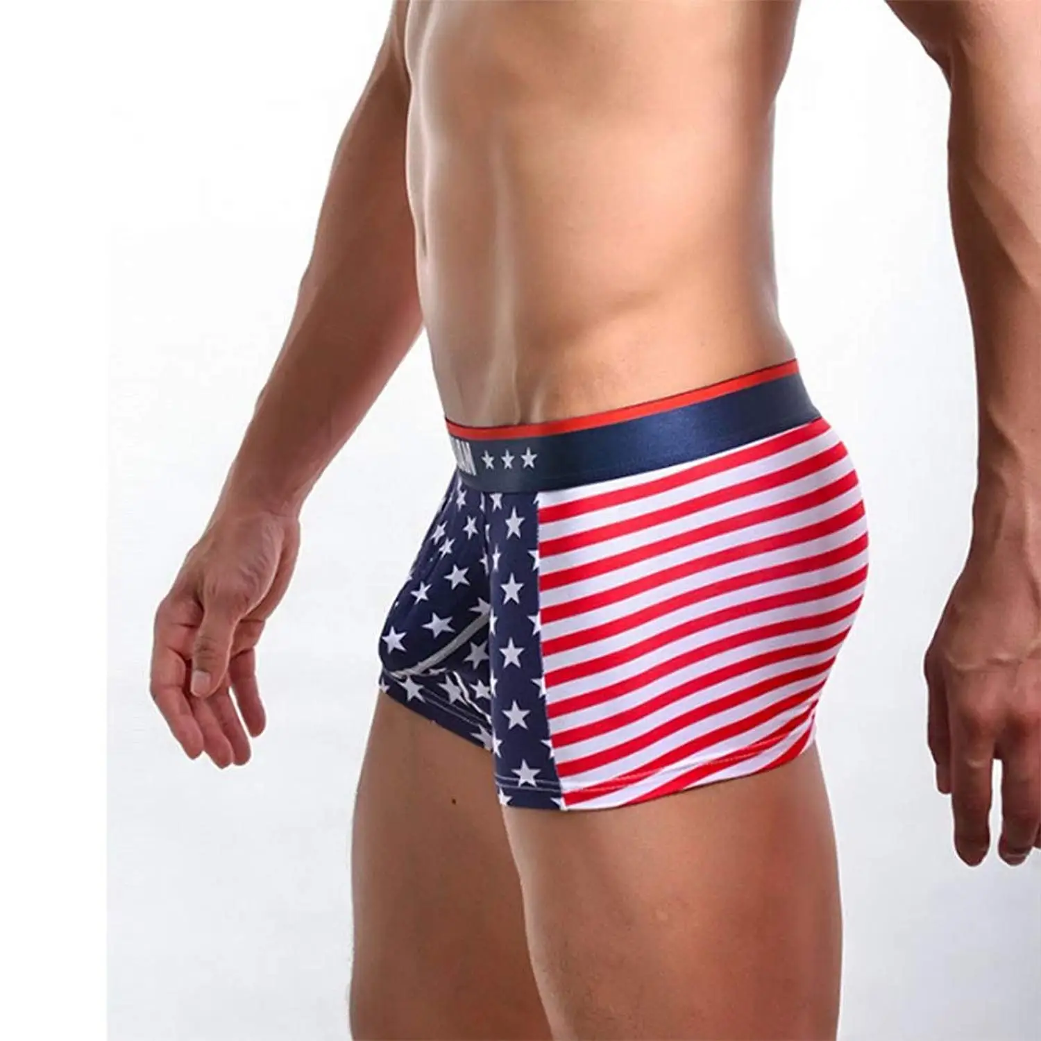 Yeke Men 4Pcs//Set Underwear Cotton Briefs Boxer Shorts Underpants with Pouch U Convex