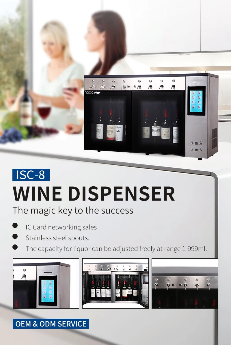 8 bottle Wine Dispenser With Card - Fuhui Appliances