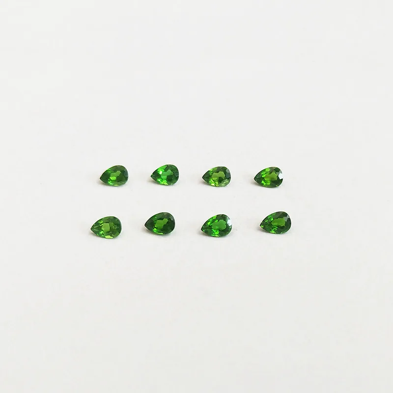 

Natural Gems Loose Gemstone AAA+ Diopside using for DIY Jewelry Making and Blank ring for inlay Pear Cut instead of Emerald