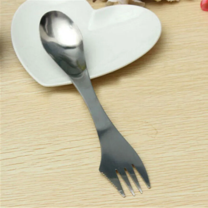 

Outdoor Multi Function 3 in1 Stainless Steel Spork Travel Camping Hiking Picnic Utensils Combo Knife Fork Spoon Picnic Gadget