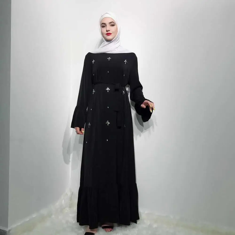 

Fashion beautiful shining stones muslim women party dress abaya, Mint green,black