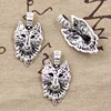Antique Tibetan Silver wolf head Charms Pendants wolf head Charm Jewelry Making 30*15mm