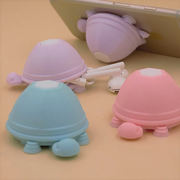Mobile Phone Holder Creative Turtle Earphone Winder Silicone Suction