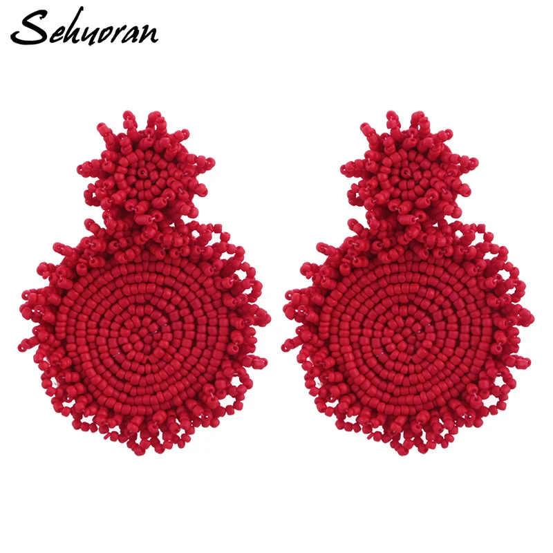 

Sehuoran asymmetrical earrings beaded earrings Fashion Jewelry Wholesale, 11color