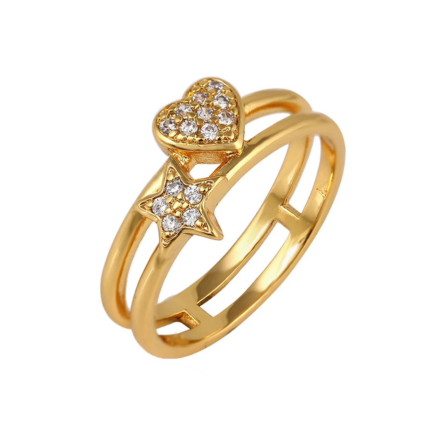 

14141 xuping gold plated jewelry Sweet Gift heart shape cubic zirconia ring, 24k gold