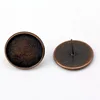 Beadsnice ID 10948 brass stud earring post cameo settings flat round cabochon setting more plated colors for choice