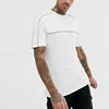 Streetwear fashion clothes mens plain white cotton tshirt with tape detail