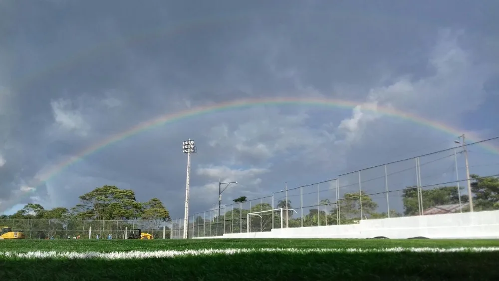 Rainbown on Taishan Field in Ecuador(ESTADIO LA COCHA in Morona Santiago canton Palora)