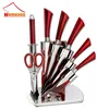 bass stainless-steel knife set, super 6pcs stainless steel kitchen knife set with acrylic stand, knife set stainless steel