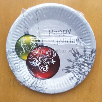Christmas Series Custom Printed Disposable Paper Plates For Wedding