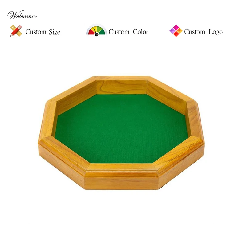 12 Inch Octagon Shaped Wooden Felt Lined Dice Game Rolling Trays Buy