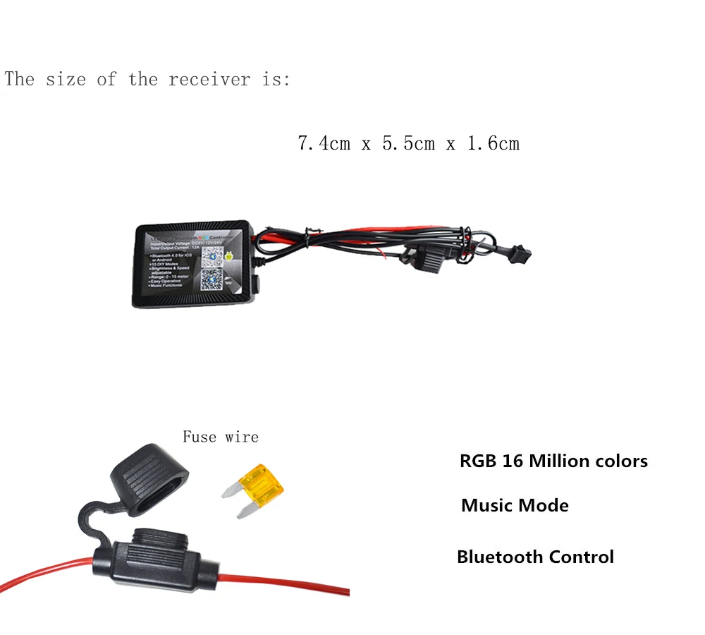 12Pcs Motorcycle LED Light Kit Strips Multi-Color Accent Neon Lights Lamp