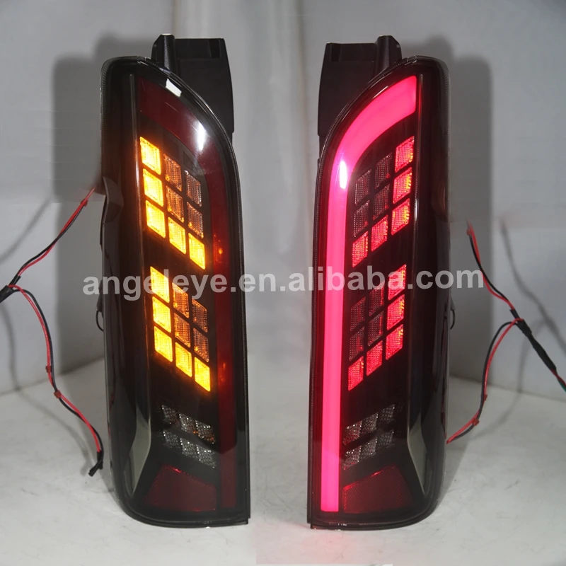 Full LED Tail Lights For TOYOTA HIACE Smoke Black Color 2014-UP YZ
