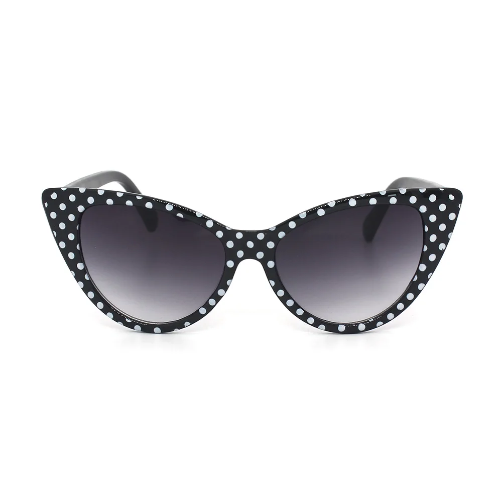

A0307 Superhot Eyewear 50s Fashion Cateye Sun glasses Retro Vintage Polka Dot Cat Eye Sunglasses