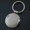 Custom Logo Personalized Round Shape car brand metal key chain ring holder, promotion stainless steel blank keychain keyring