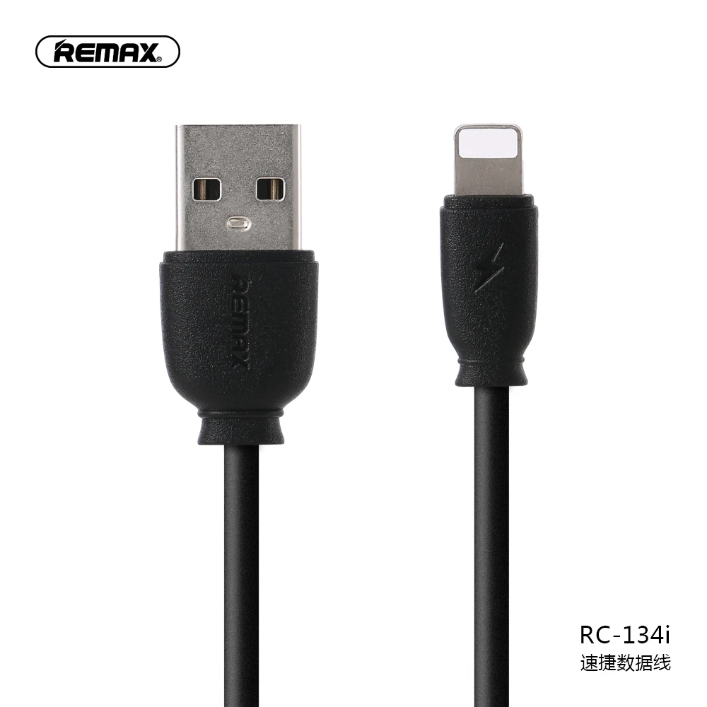 

Remax rc-134i 2.1A Suji Fast Charging Phone Usb Data Cable, Black / white