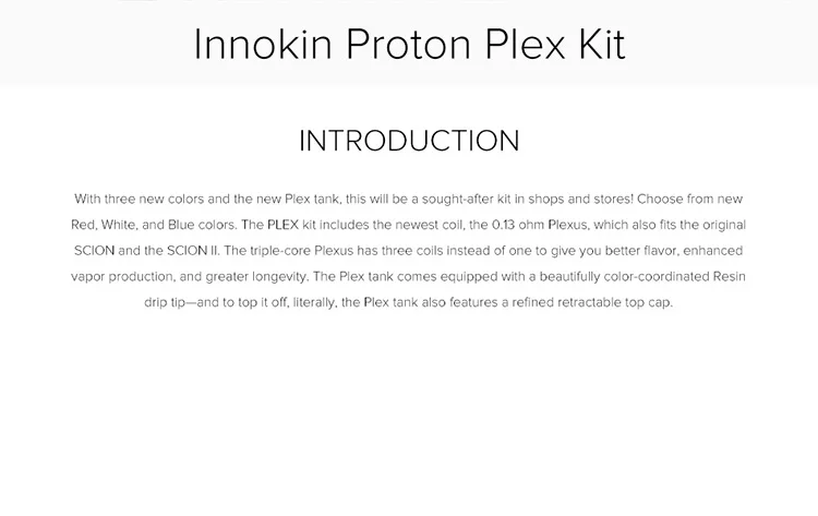 2018 1.45 TFT Screen with Superior Longevity  Innokin Proton Plex 235W tc starter kit