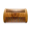 Multi functional wooden hair comb moustache brush double use