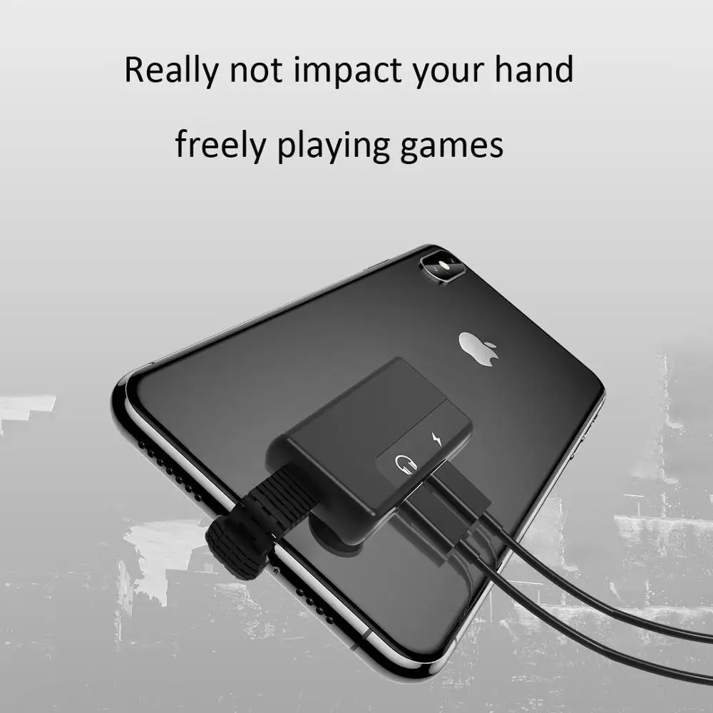 

Charging and music 2 in 1 OTG adsorbed adapter For iphone 6 7 8 x, Black