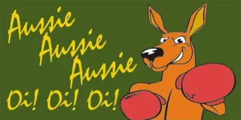 Aussie Slogan Boxing Kangaroo Flag