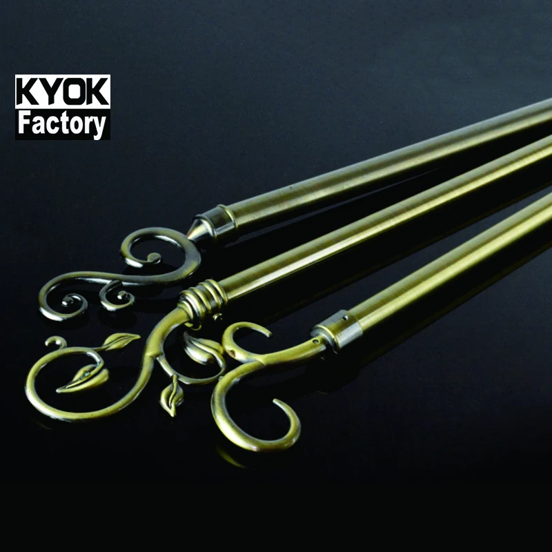 

KYOK cheap price 28mm curtain rods in egypt ,deep five line twisted iron curtain rod finial curtain rods sets D910, Ab/ac/mn/bp/mp/bk or customized
