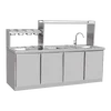 restaurant equipment kitchen work table Stainless Steel Bar Equipment Work Table Cabinet with Sink luxury tea station