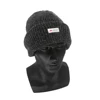 Double Knit Charcoal Black Shetland Thinsulate Lined Wool Hat for Cold Environment