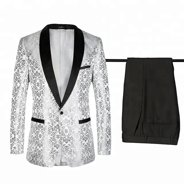 

2 Pieces Black Shawl Men Suits Wedding Suits for Men Groom Tuxedos