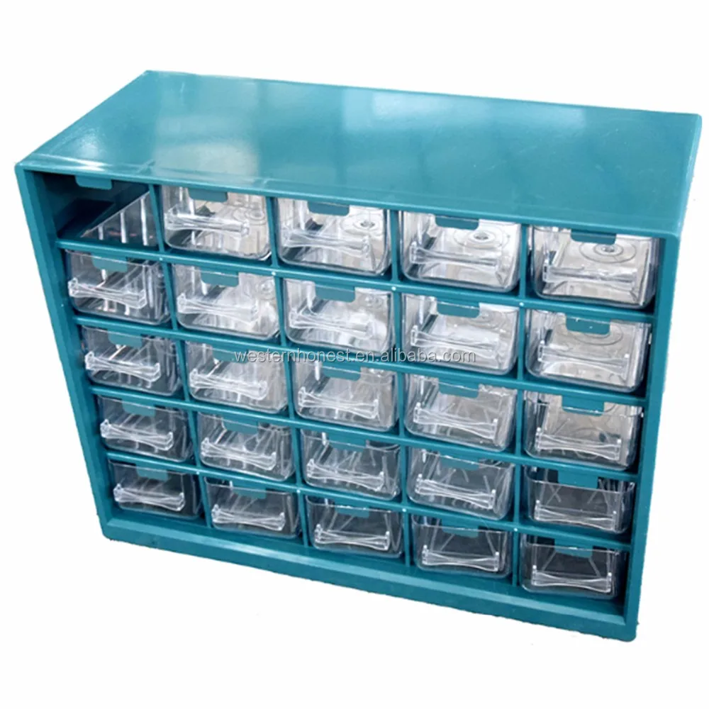 25 Compartments Storage Drawer Plastic Diy Tool Box Parts Organiser Bin