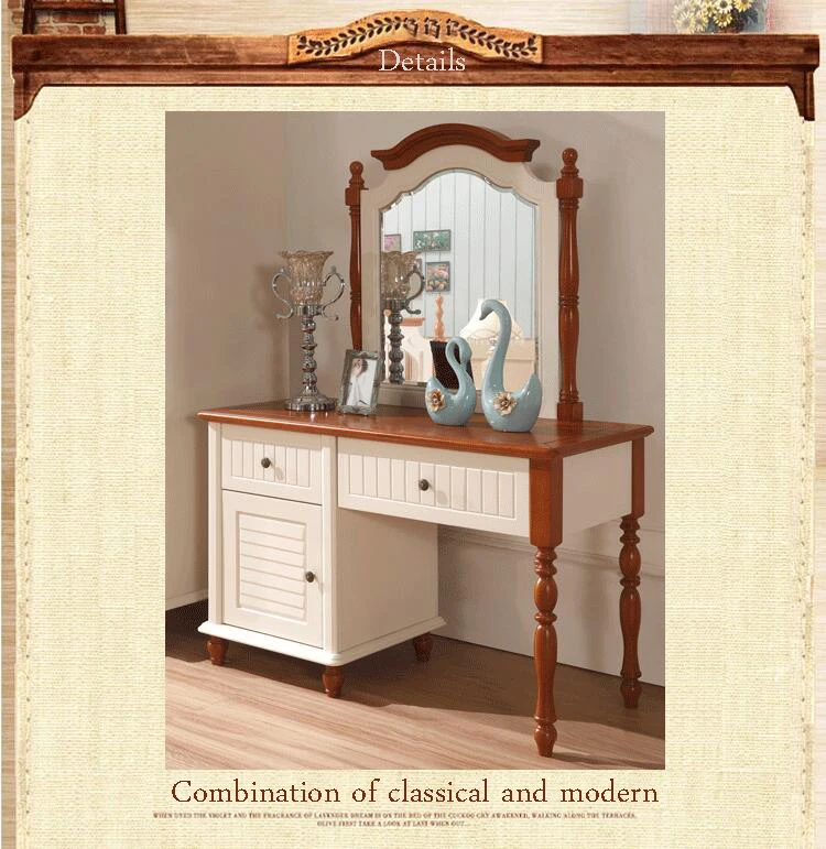 European mirror table antique bedroom dresser French furniture french dressing table p10249