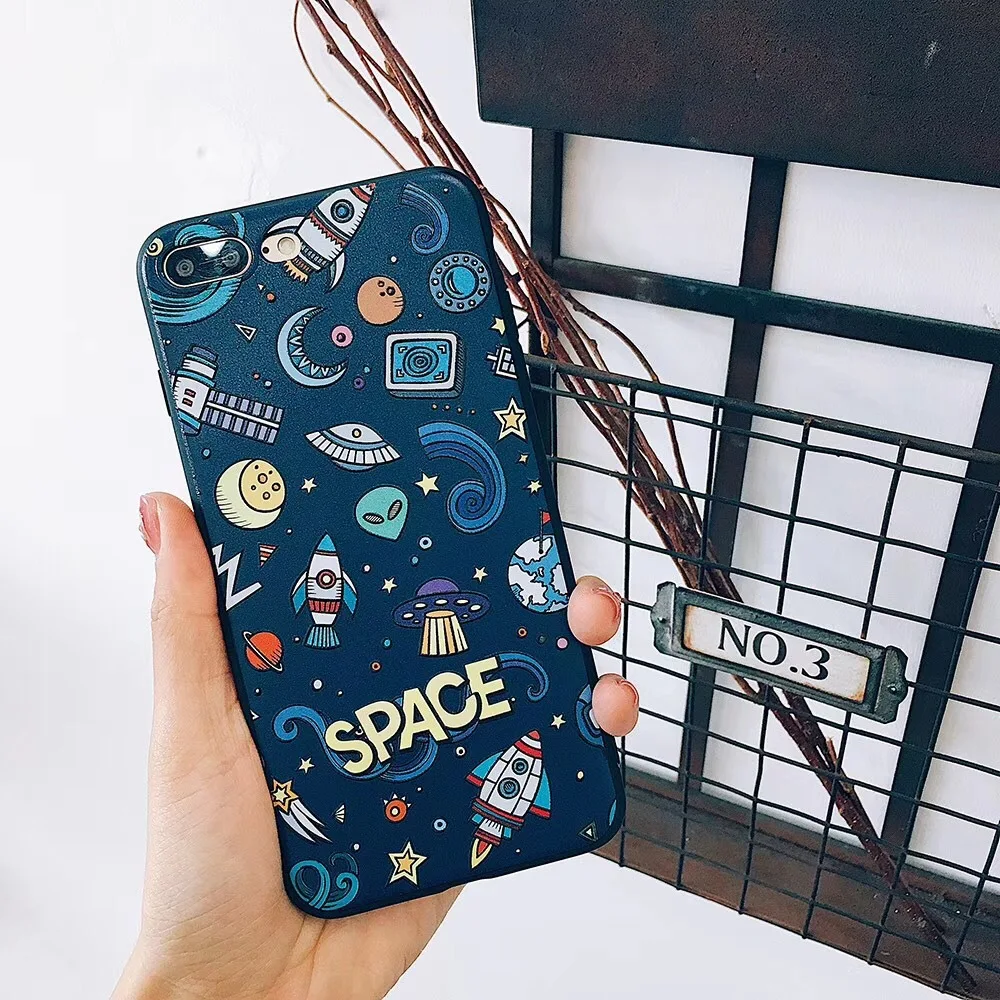 

Emboss Space Stars Pattern TPU Phone Case for iPhone 8 7 Plus