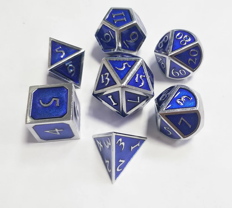 

2019 Hot sale Enamel Polyhedral Dungeons and Dragons DND In Stock RPG Board Playing Game Accessories Metal Dice, Colorful