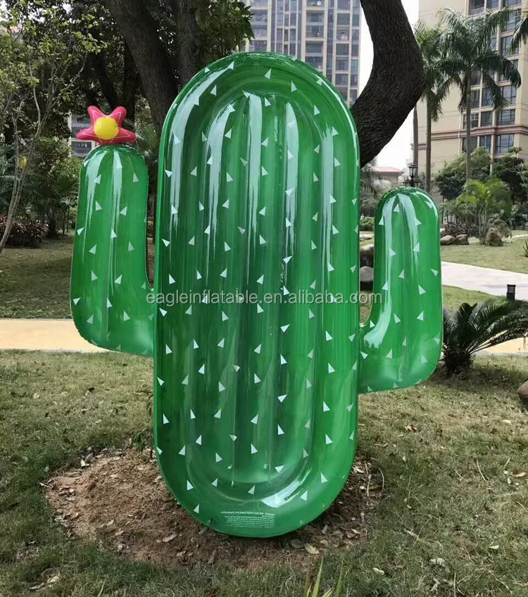 

factory wholesale New Inflatable Cactus Swimming Pool Float Giant Party Cactus Air Bed Lounge Toy, Green or customized