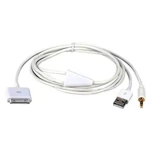 Qvs Hi. Fi Stereo Audio & Usb Charger Cable For Ipod, Iphone & Ipad/2/3 . Usb/Mini. Phone For Ipad, Ipod, Iphone, Audio Device . 3.30 Ft . 1 X Male Proprietary Connector . 1 X Type A Male Usb, 1 X Mini. Phone Male Stereo Audio "Product Type: Hardware Connectivity/Connector Cables"