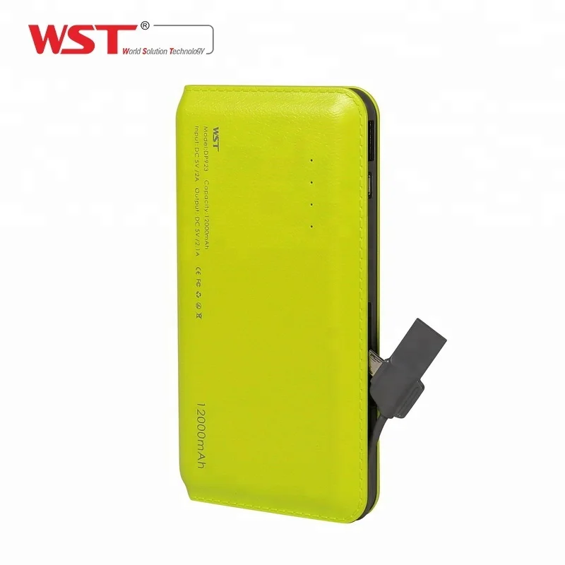 

WST Best selling products Leather design 100% compatible laptop 12000mAh power bank