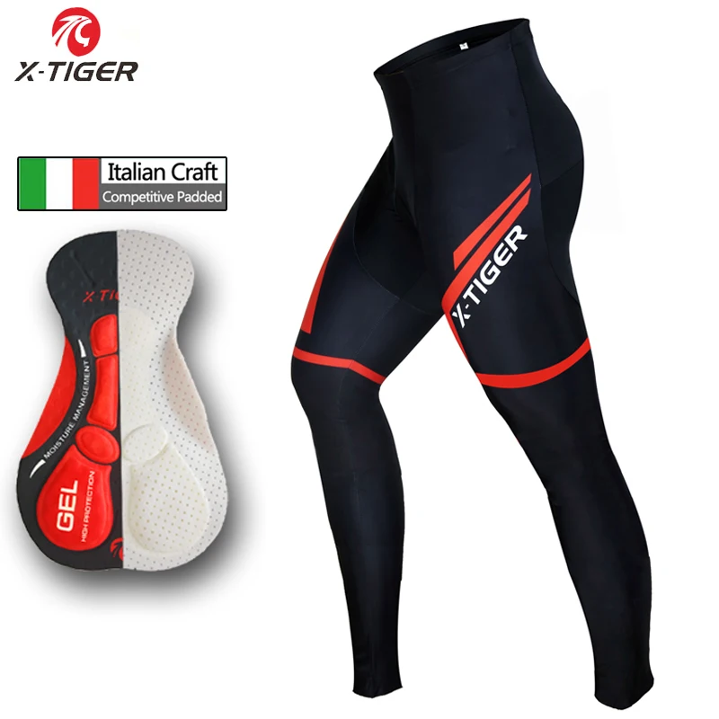 

X-Tiger Winter Thermal Fleece Cycling Trousers With Coolmax 5D Gel Pad Mountain Bike Pants Racing Bicycle Tights