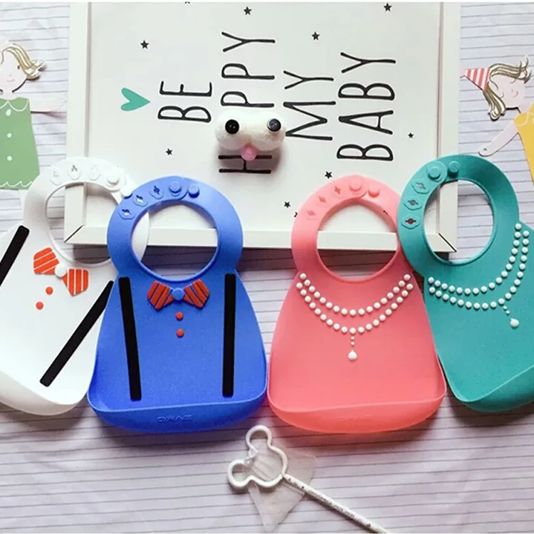 
2019 Hot Sale Silicone Baby Bib Non-toxic Eco-Friendly Soft Washable Bib Food Grade Feeding Bib Easily Wipes Clean 