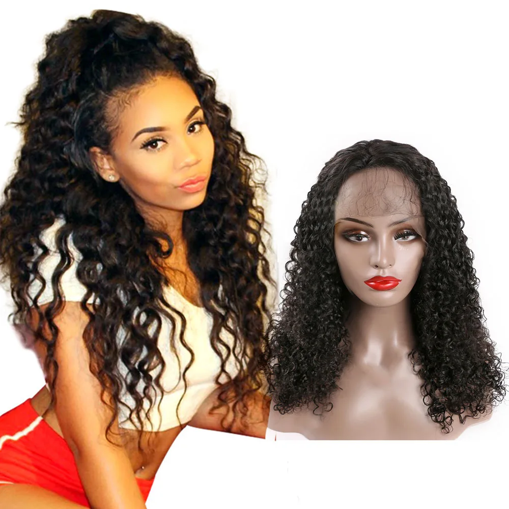 

100% Unprocessed Virgin Human Hair Lace Front Curly Wigs Real Human Hair Factory Direct Sale Natural Black Color, N/a