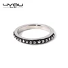 Bezel bead roller fashion stainless steel strap ring wholesale jewelry daily wear rings for college students