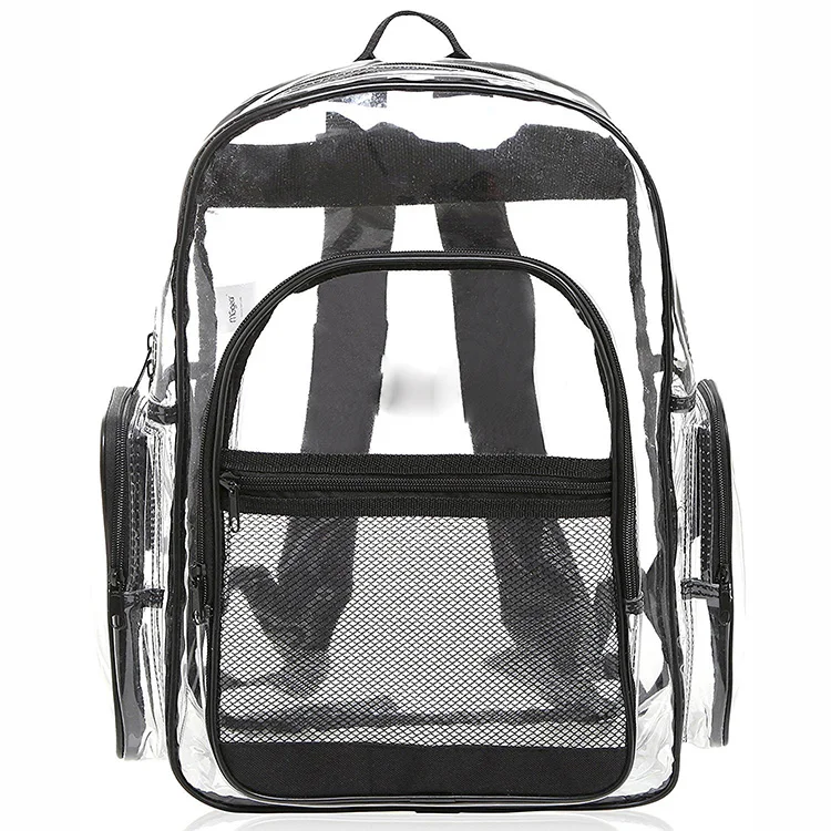 Heavy Duty Clear Transparent Pvc Multi-pockets School Backpack/ Outdoor ...