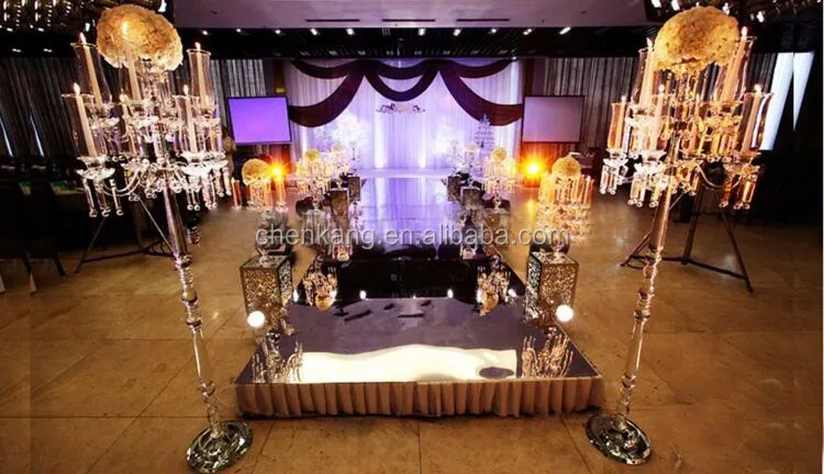 6 Feet Tall And 9 Arms Floor Standing Crystal Candelabra For Wedding Gate Guide Decoration Buy Crystal Candelabra Crystal Candelabra For Wedding