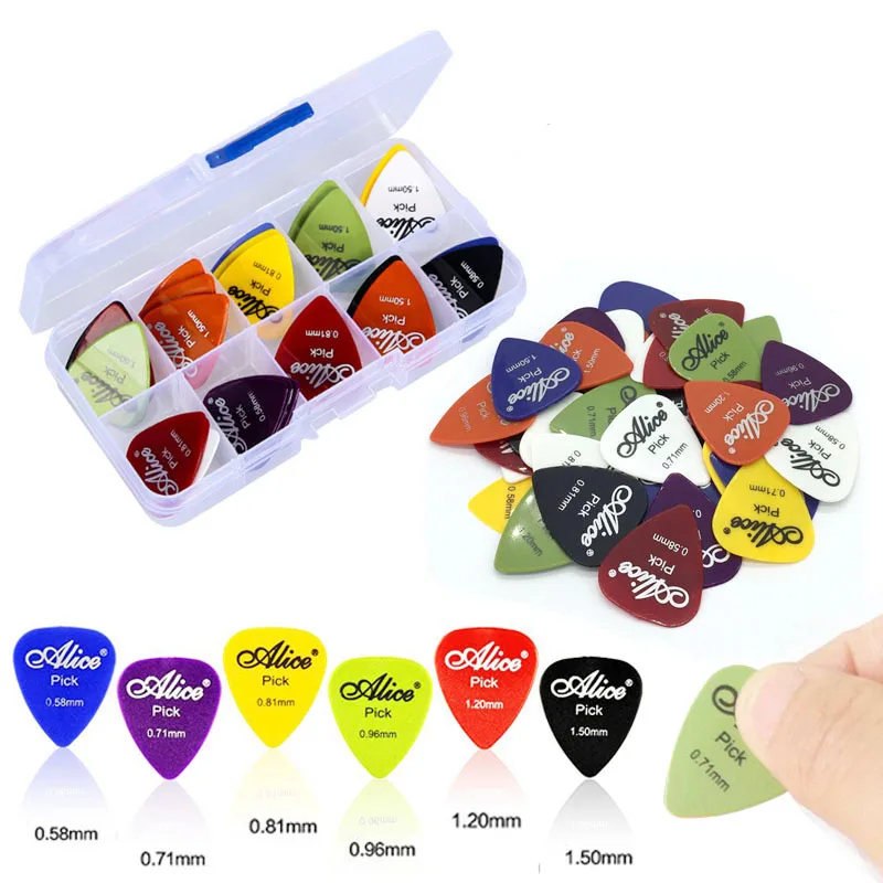 

Free Shipping by DHL/FEDEX 50pcs in one box Alice thickness Thickness Mix 0.58-1.5 Guitar pick