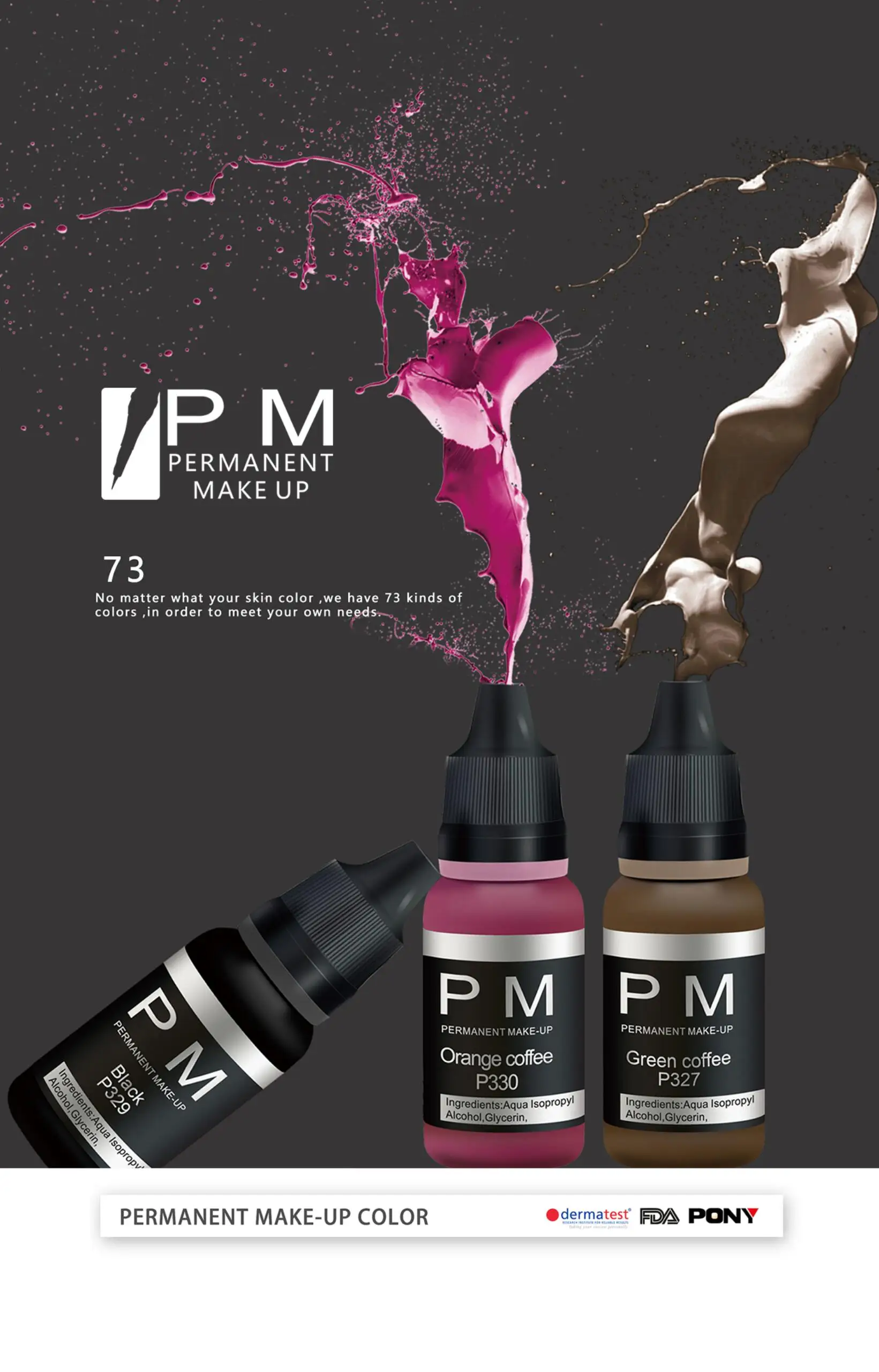 Pm Permanent Makeup Tattoo Kit Safe Pure Organic Pmu Pigment With 73