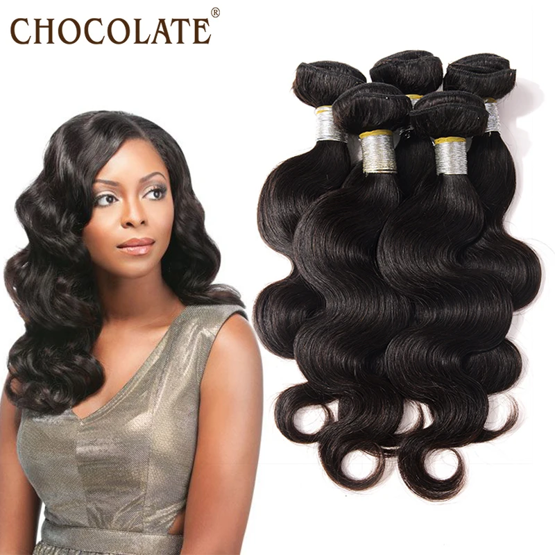

Chocolate Hair Products 7A Unprocessed Peruvian Body wave 4Pcs Lot Natural Black Peruvian Virgin Hair Cheap Whole sale Price