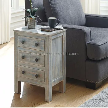 Shabby Chic Small Rustic Natural Wood Home Storage Cabinet Sofa