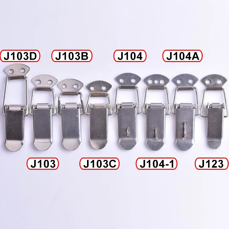 thumbnail image 2 of 2Pcs 304 Stainless Steel Double Spring Loaded Suitcase Chest Tool Box Locking Hardware Toggle Latch Hasp BuckleW/Screws (S 2 of 13